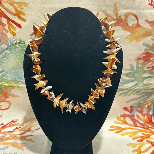 Vintage Carved Shell Necklace - Unique Handcrafted Seashell Jewelry
