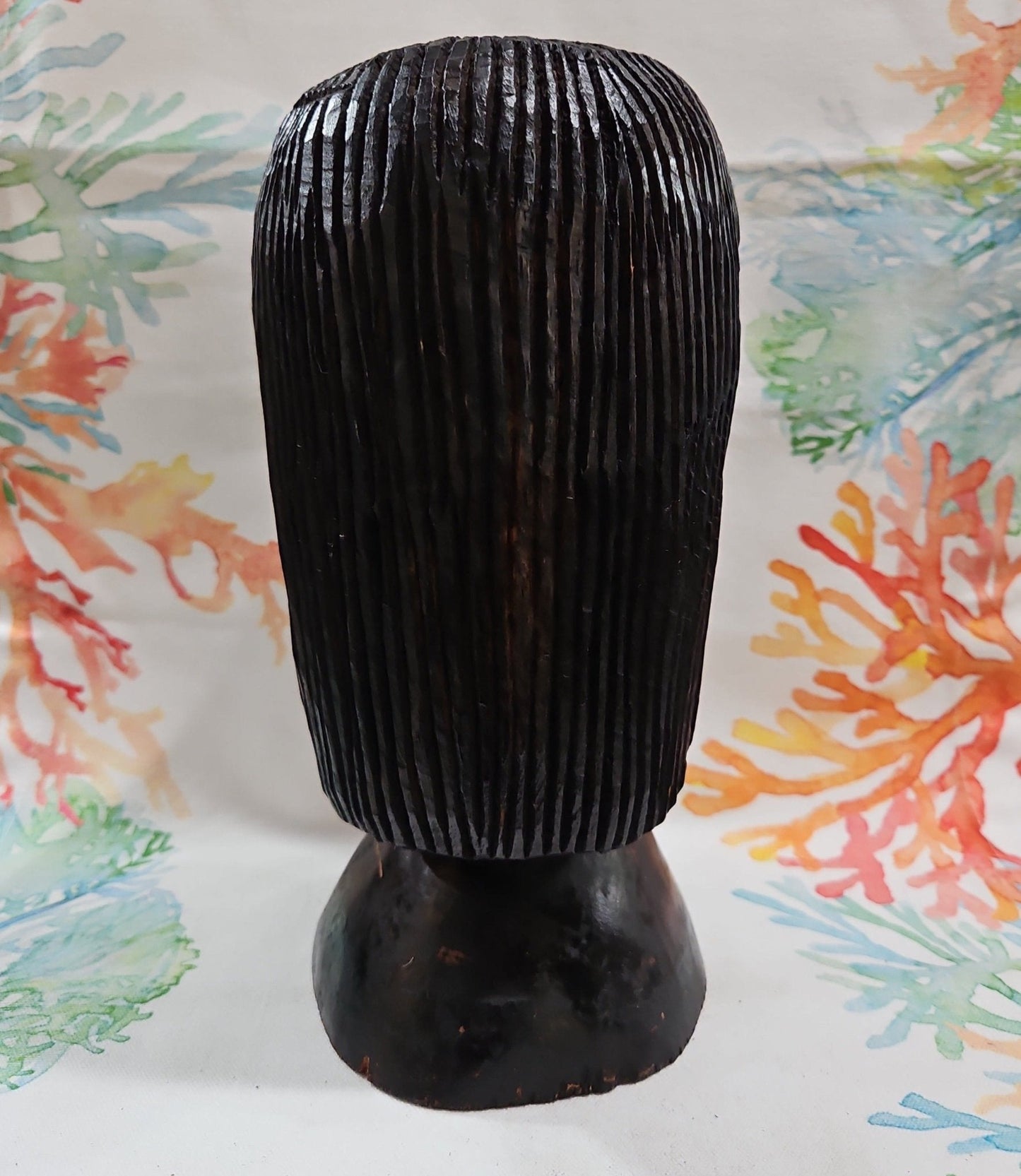 Vintage Carved Wood African Head Bust