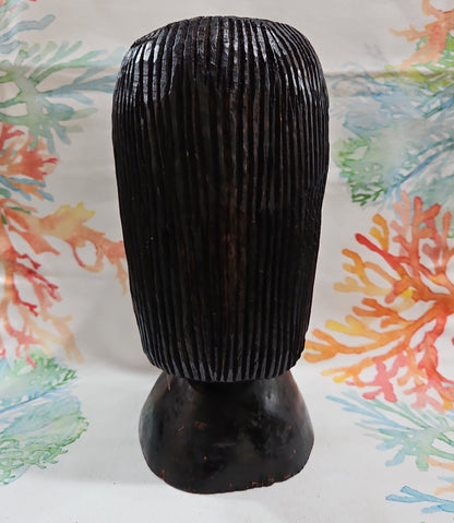 Vintage Carved Wood African Head Bust