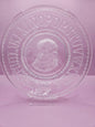 Vintage Clear Pressed Glass Child’s Plate with Alphabet & Little Girl Cameo – 8"