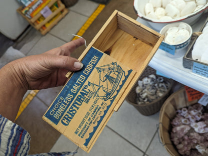 Vintage Cristobal Salted Codfish Wooden Box – 6"x4"