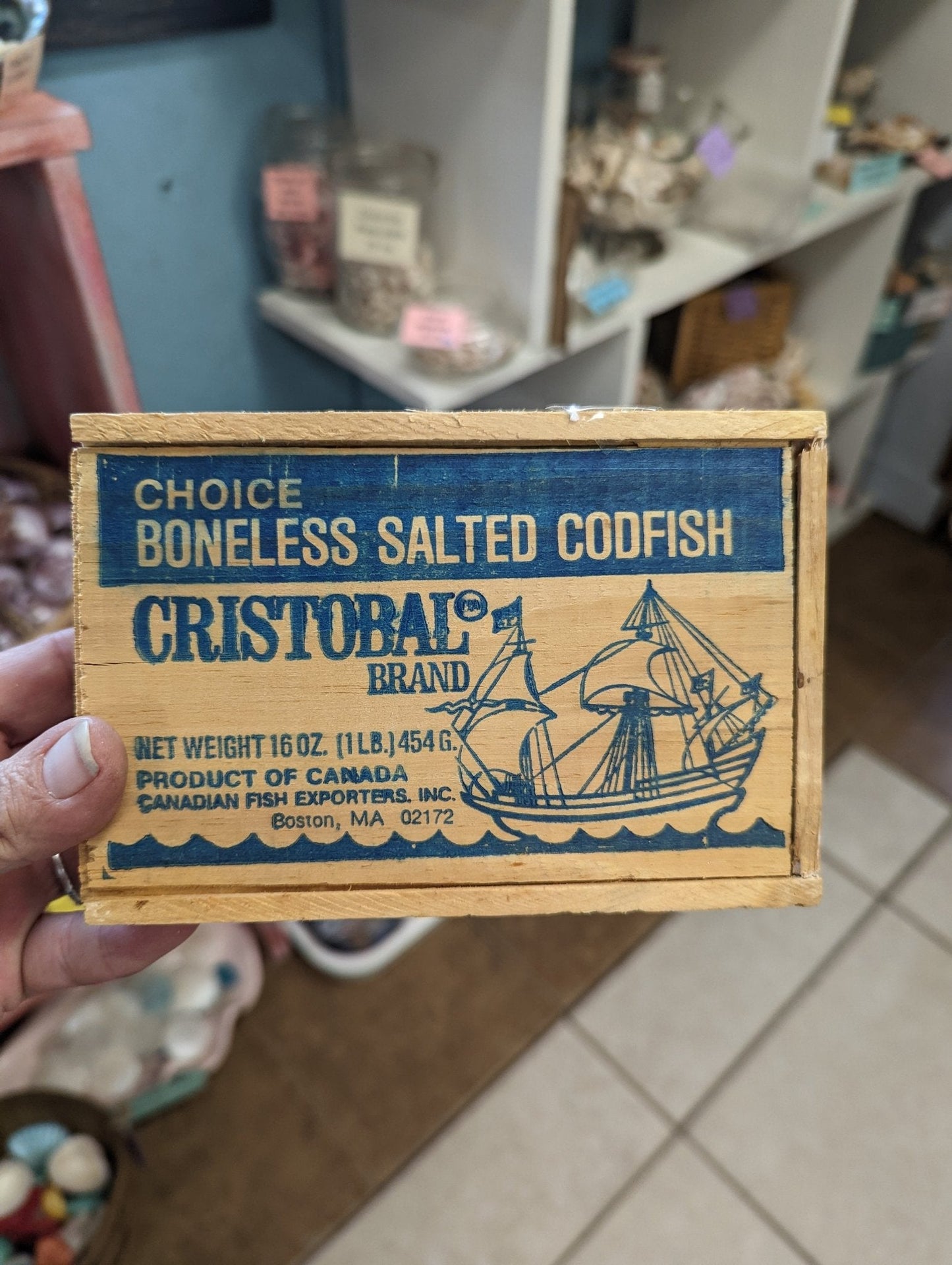 Vintage Cristobal Salted Codfish Wooden Box – 6"x4"