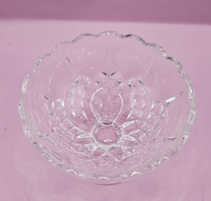 Vintage Crystal Pedestal Candy Dish with Lid – 6.5" x 4" – Elegant Cut Glass