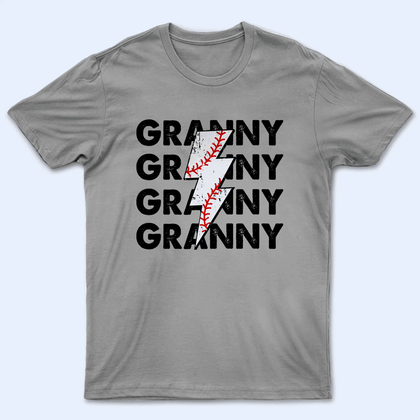 Vintage Distressed Thunder Sports Design - Baseball/ Softball/Football Personalized Custom T Shirt - Birthday, Loving, Funny Gift for Grandma/Nana/Mimi, Mom, Wife, Grandparent