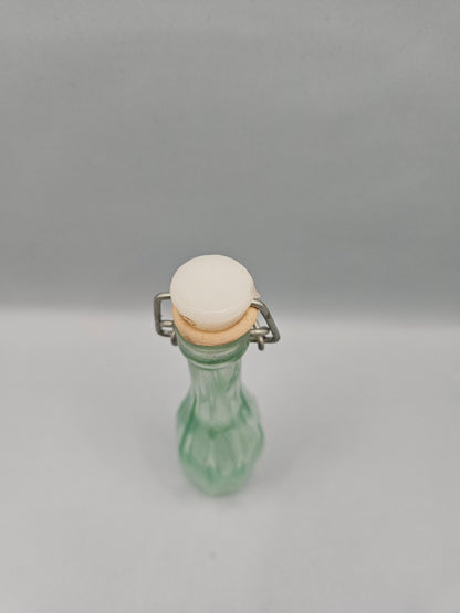 Vintage Green Glass Bottle with Swing Top Stopper-5"x1"