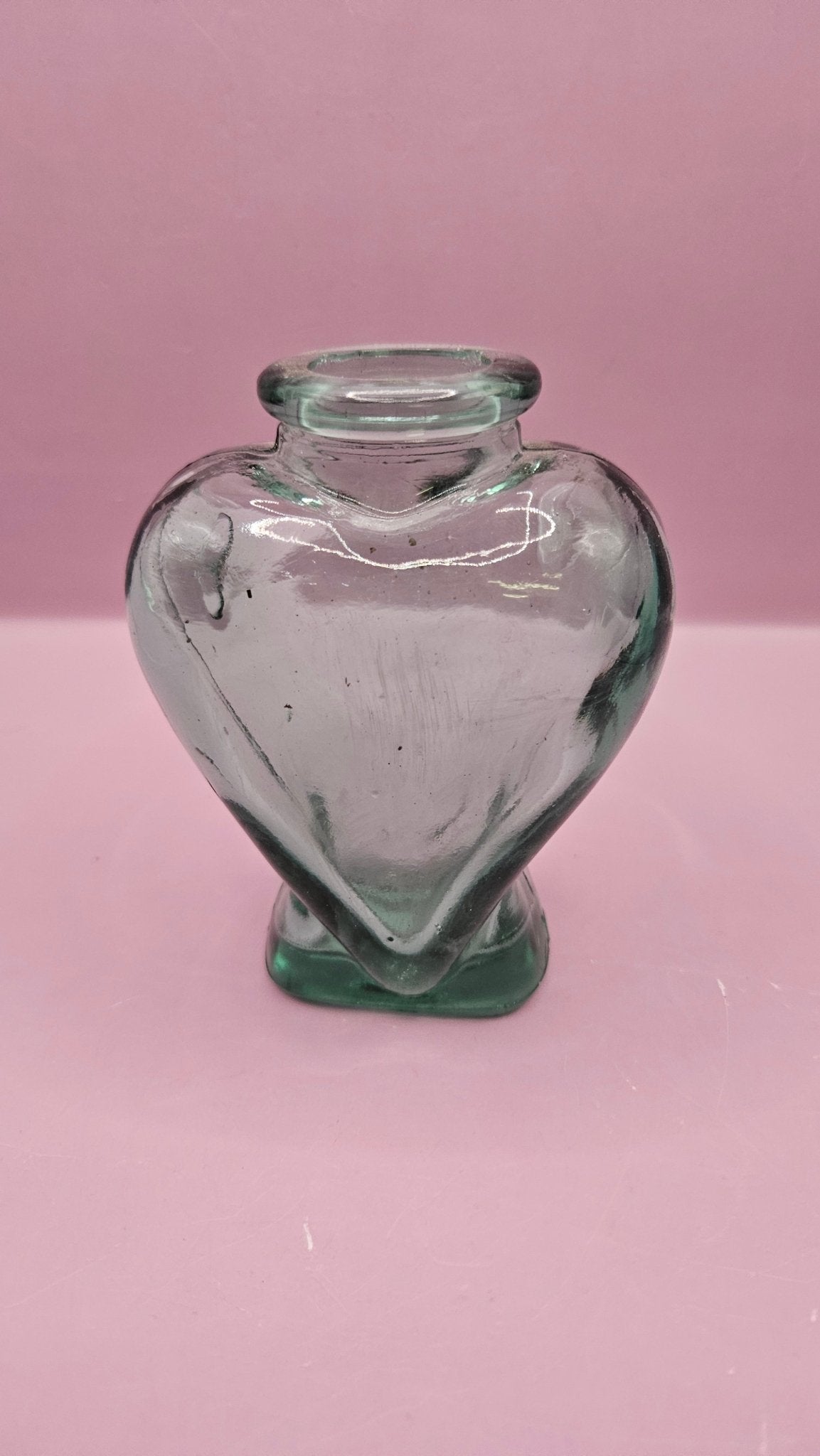 Vintage Heart Glass Bottle