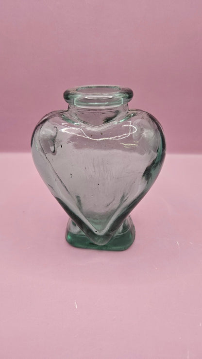Vintage Heart Glass Bottle