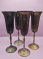 Vintage International Silver Co. India Goblet Set – Set of 4 Silver-Plated Chalices