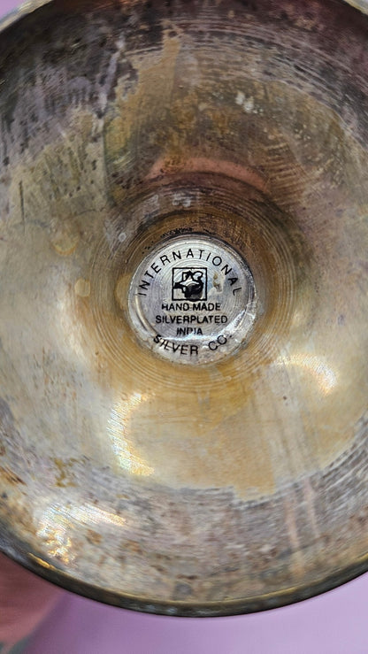 Vintage International Silver Co. India Goblet Set – Set of 4 Silver-Plated Chalices