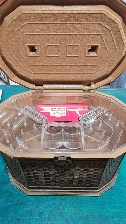 Vintage Lerner Plastic Sewing Box – 1970s-1980s Storage Chest – 15.5" x 8.75" x 10.25"