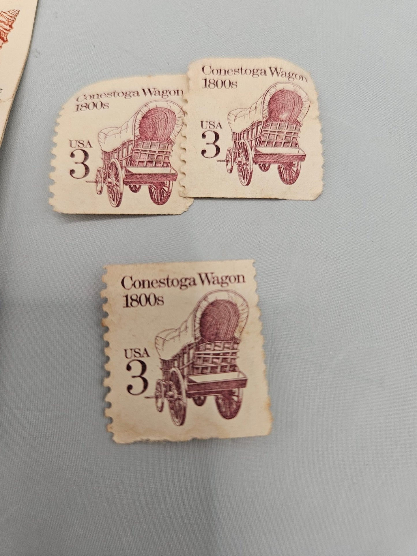 Vintage Lot of Stamps – Freedom to Speak, George Washington, Omnibus, Seashell, Conestoga Wagon