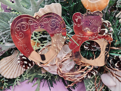 Vintage Metal Picture Frame Ornament – Bear & Heart Styles