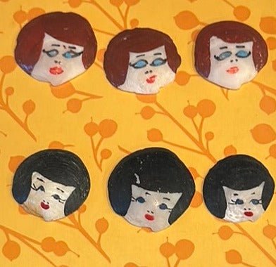 Vintage Painted Cockle Shell