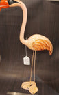 Vintage Paper Mache Flamingo Statue