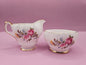 Vintage Queen Anne Creamer and Sugar Bowl Set – Floral Design with Gold Accents