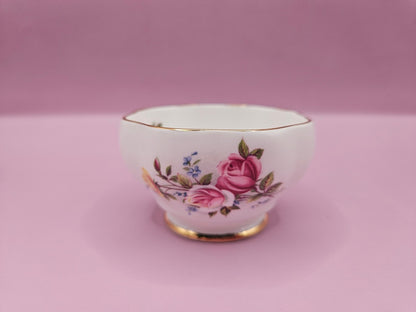 Vintage Queen Anne Creamer and Sugar Bowl Set – Floral Design with Gold Accents