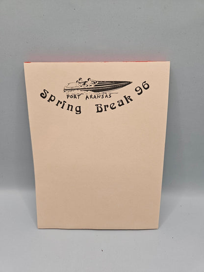 Vintage Spring Break 1996 Port Aransas, Texas Note Pad – 4 Styles, 5.5"x4.5"