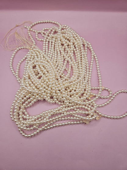Vintage String of 5-6mm Pearls – 58 Inches for Crafting, Jewelry Making, or Garland