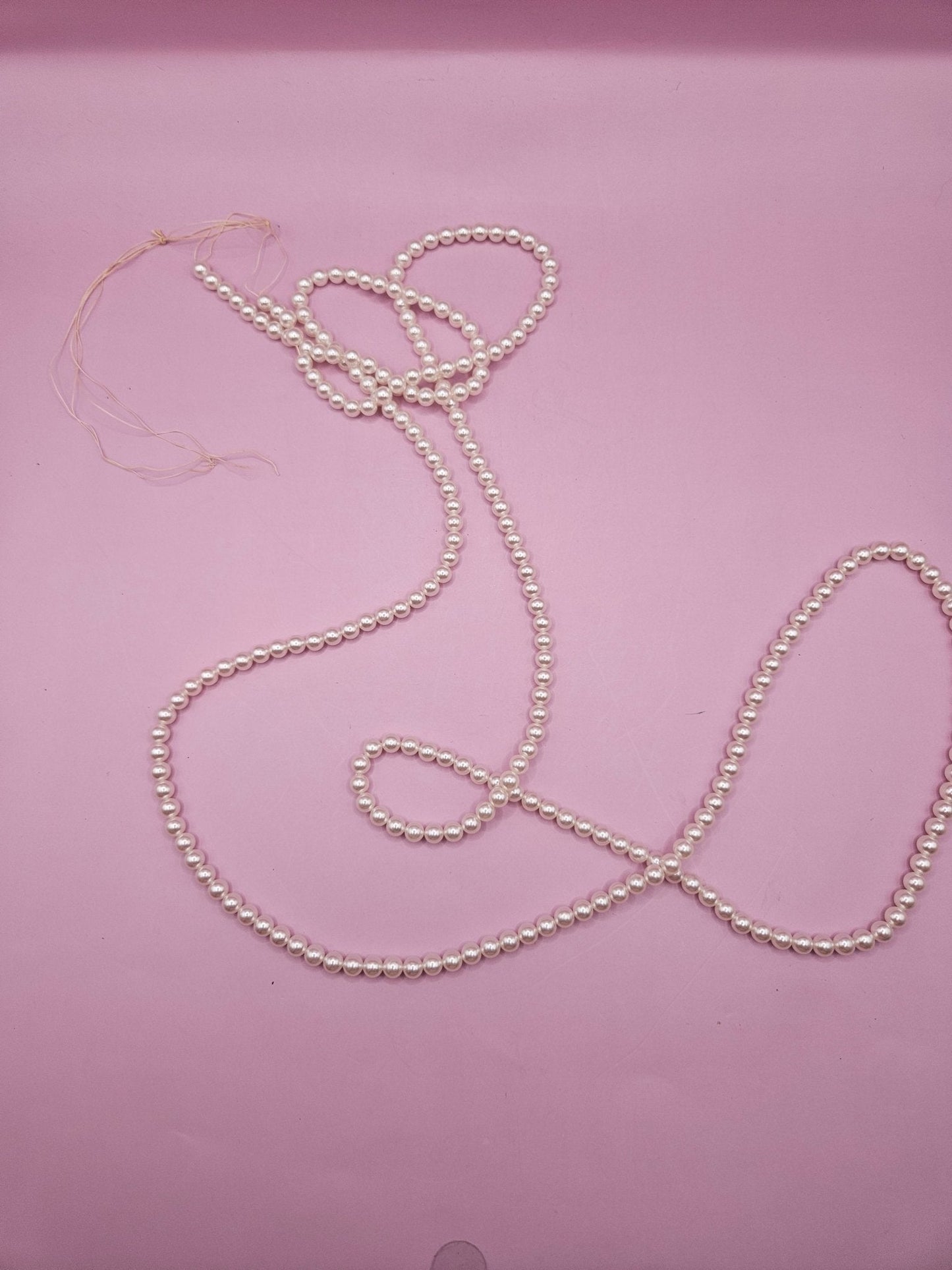 Vintage String of 5-6mm Pearls – 58 Inches for Crafting, Jewelry Making, or Garland