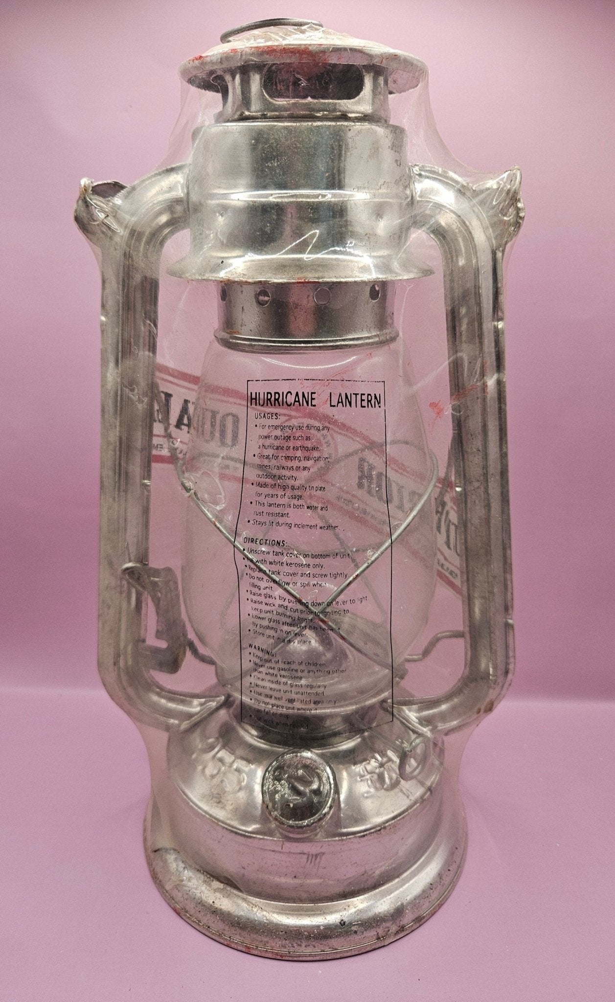 Vintage Superior Hurricane Hanging Globe Lantern – 12" x 6" (Original Packaging has been removed)