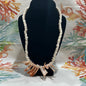 Vintage White and Pink Carved Shell Necklace - Handmade Coastal Jewelry