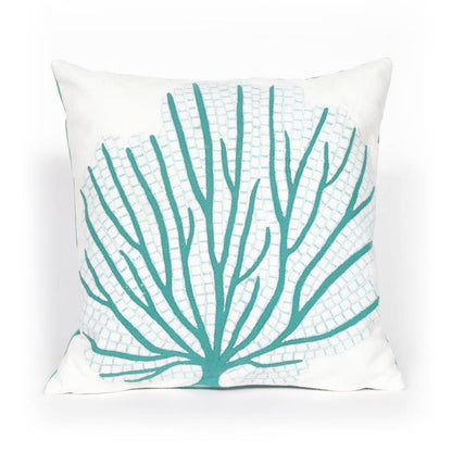Visions Iii Coral Fan Indoor/Outdoor Pillow 20" x 20"