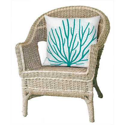 Visions Iii Coral Fan Indoor/Outdoor Pillow 20" x 20"