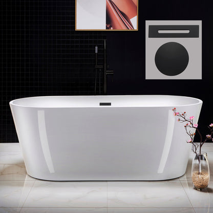 WOODBRIDGE 67" Acrylic Freestanding Bathtub Contemporary Soaking Tub