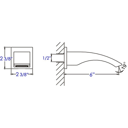 ALFI brand AB3301 Curved Wallmounted Tub Filler Bathroom Spout