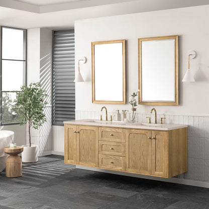 Laurent 72" Double Vanity Cabinet, Light Natural Oak