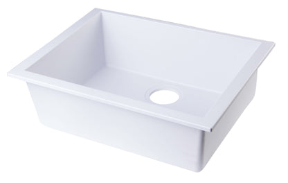 ALFI brand AB2420UM 24" Undermount Single Bowl Granite Composite Kitchen Sink