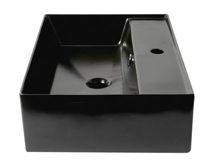 ALFI brand ABC901 24" Modern Rectangular Above Mount Ceramic Sink with Faucet Hole