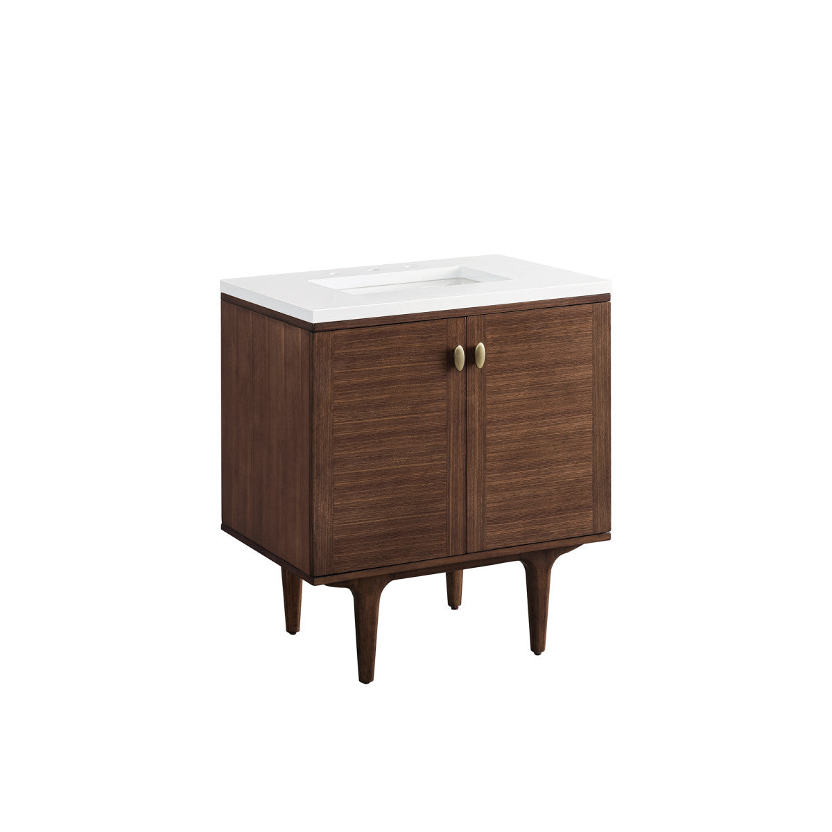Amberly 30" Single Vanity Cabinet, Mid-Century Walnut