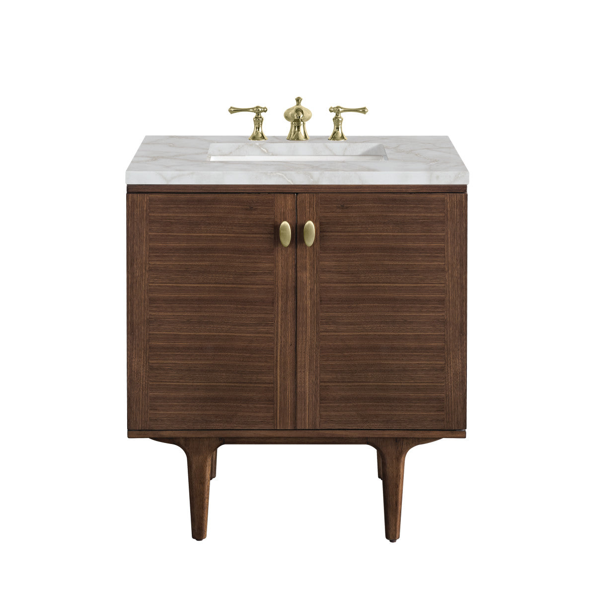 Amberly 30" Single Vanity Cabinet, Mid-Century Walnut