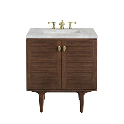 Amberly 30" Single Vanity Cabinet, Mid-Century Walnut