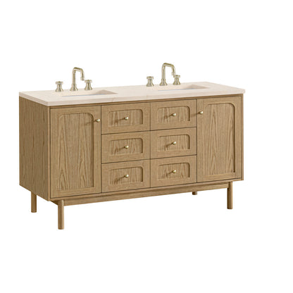 Laurent 60" Double Vanity, Light Natural Oak
