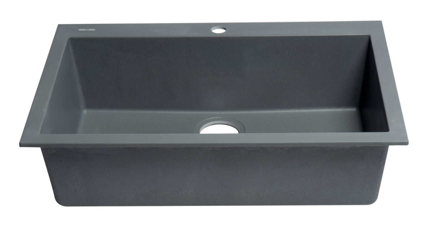 ALFI brand AB3020DI 30" Drop-In Single Bowl Granite Composite Kitchen Sink
