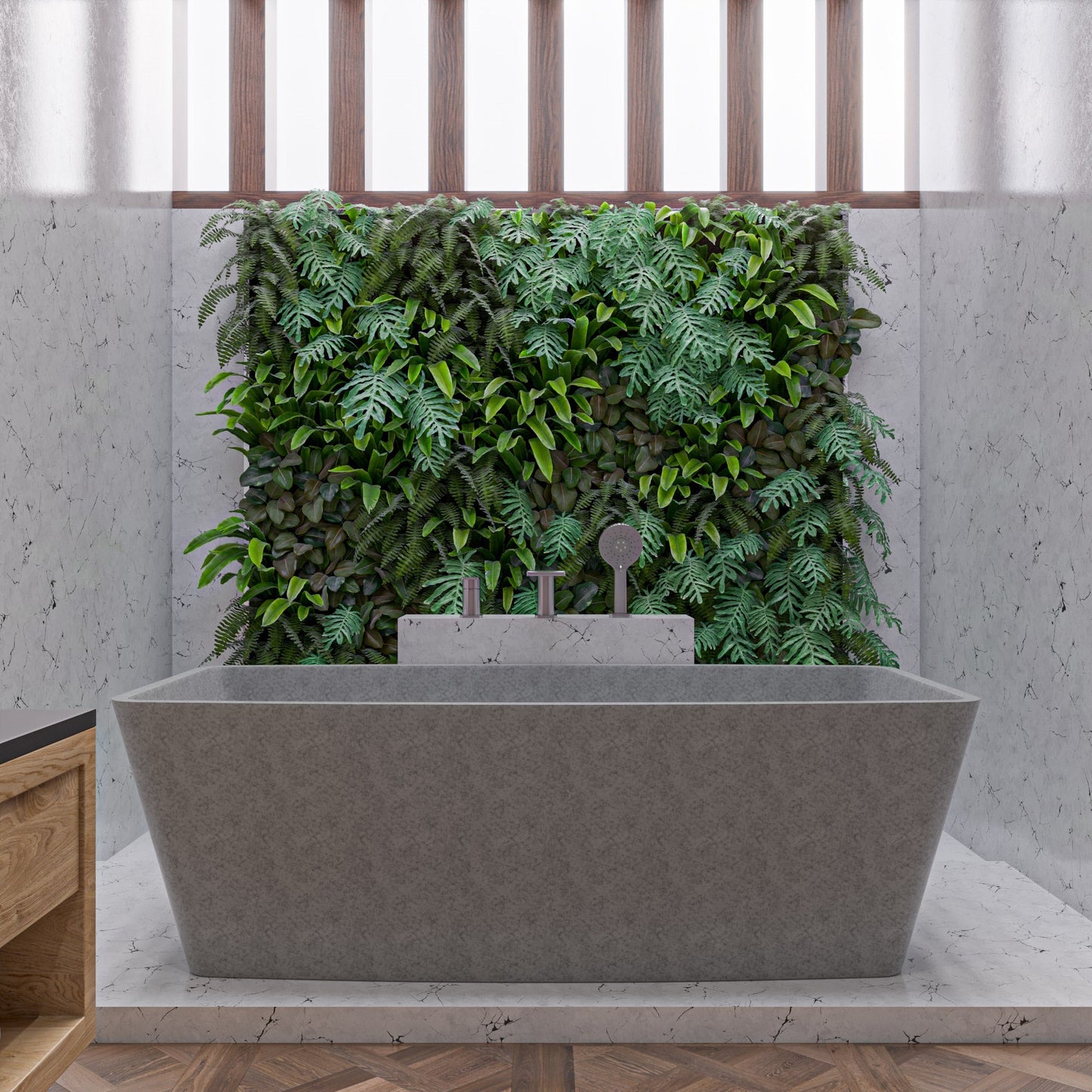 ALFI brand  ABCO71TUB 71" Solid Concrete Rectangular Freestanding Bathtub