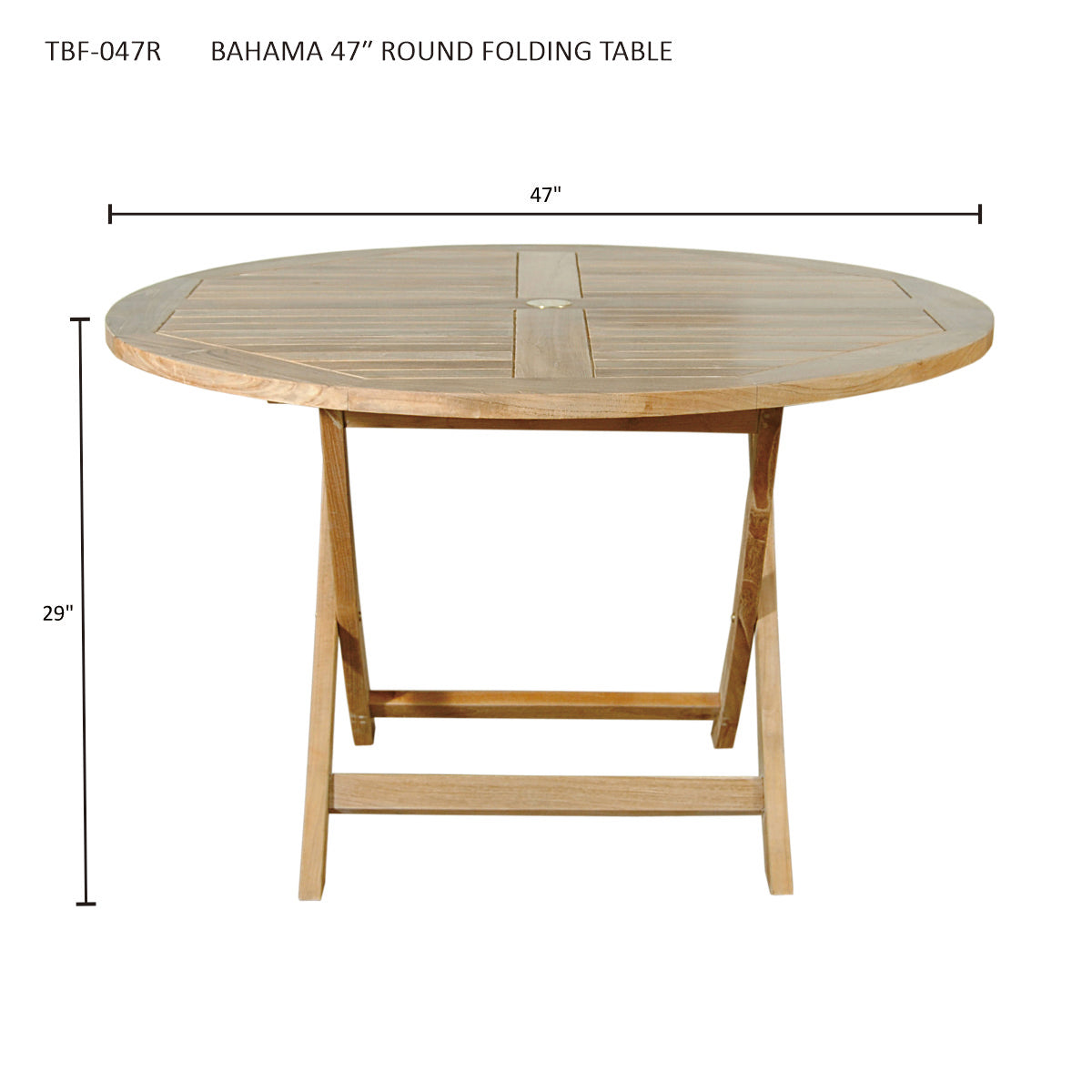 Bahama 47" Round Folding Table
