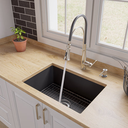 ALFI brand ABF2718UD 27" x 18" Fireclay Undermount / Drop In Firelcay Kitchen Sink