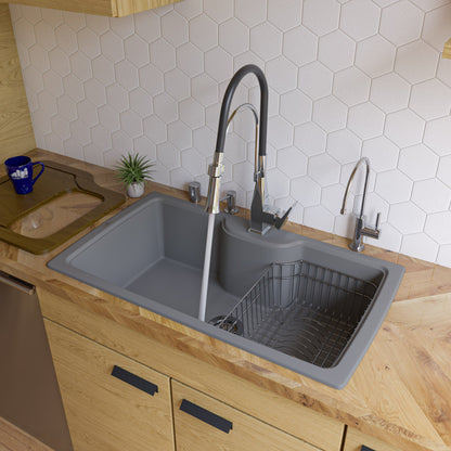 ALFI brand AB3520DI 35" Drop-In Single Bowl Granite Composite Kitchen Sink