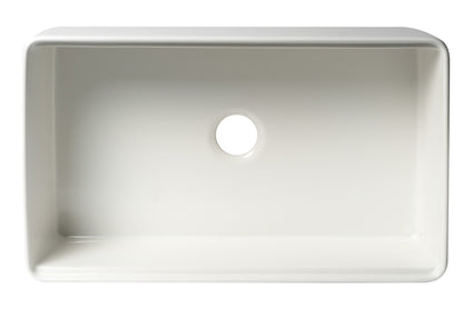 ALFI brand ABFS3320S Workstation 33" x 20" Single Bowl Step Rim Fireclay Farm Sink with Accessories