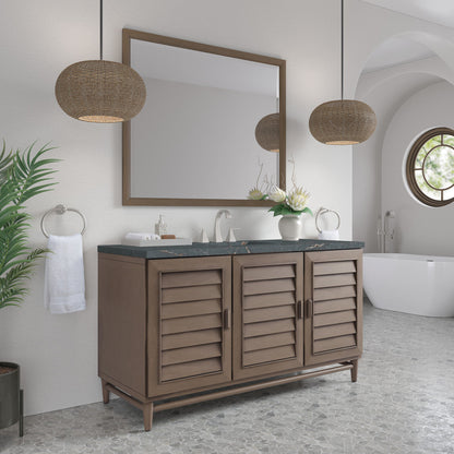 Portland 60" Single Vanity Cabinet, Whitewashed Walnut