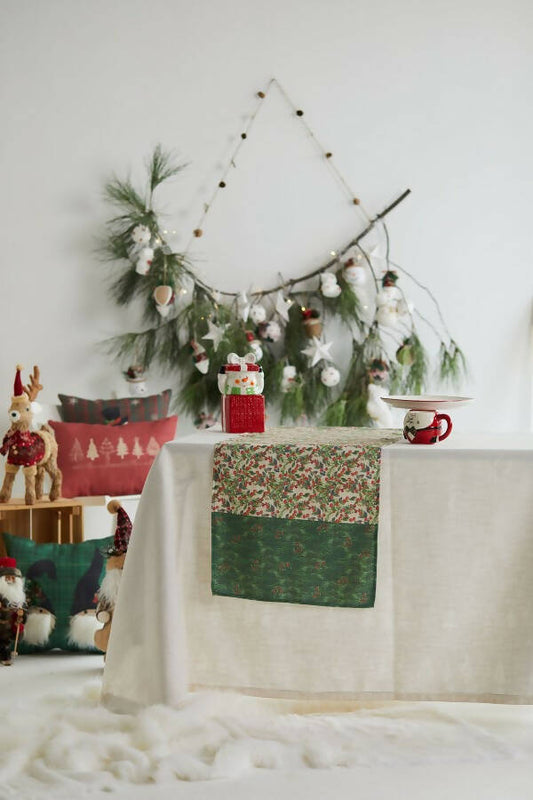 Holiday Runner Holly Berry and Greenery