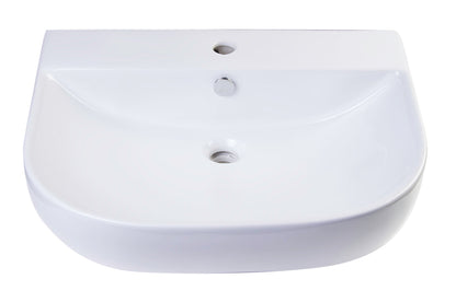 ALFI brand  AB111  24" White D-Bowl Porcelain Wall Mounted Bath Sink