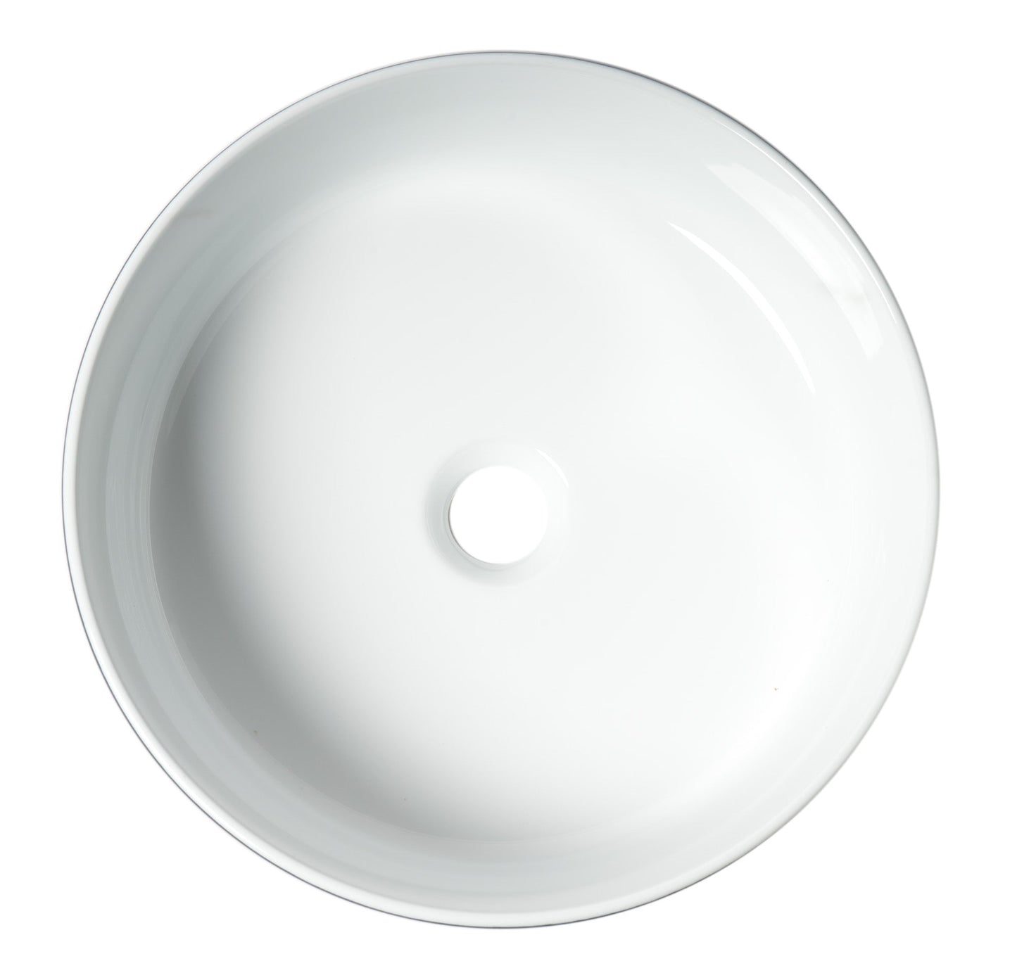 ALFI brand  ABC908 Black & White 15" Round Above Mount Ceramic Sink