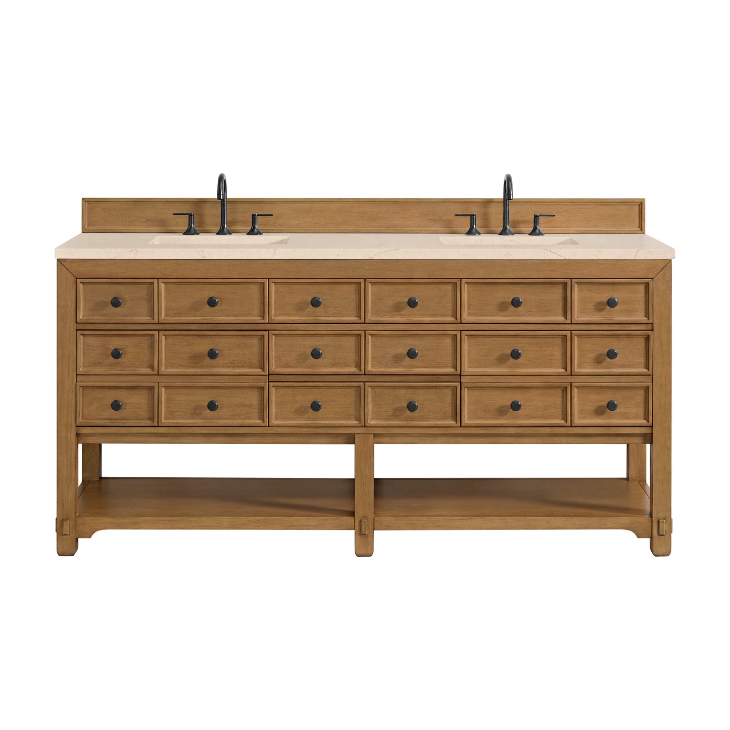 Malibu 72" Double Vanity Cabinet, Amber Birch