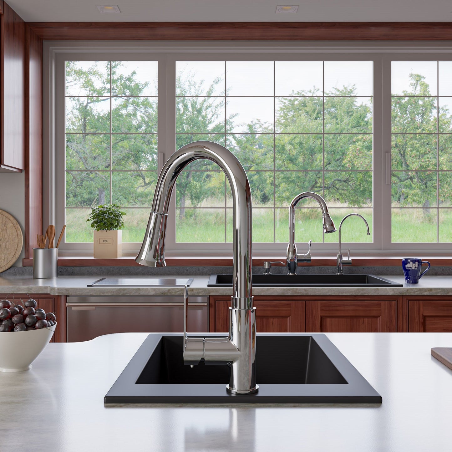 ALFI brand AB3322DI 33" Single Bowl Drop In Granite Composite Kitchen Sink