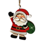 Rustic Wooden Ornament - Santa with a Bag of Toys