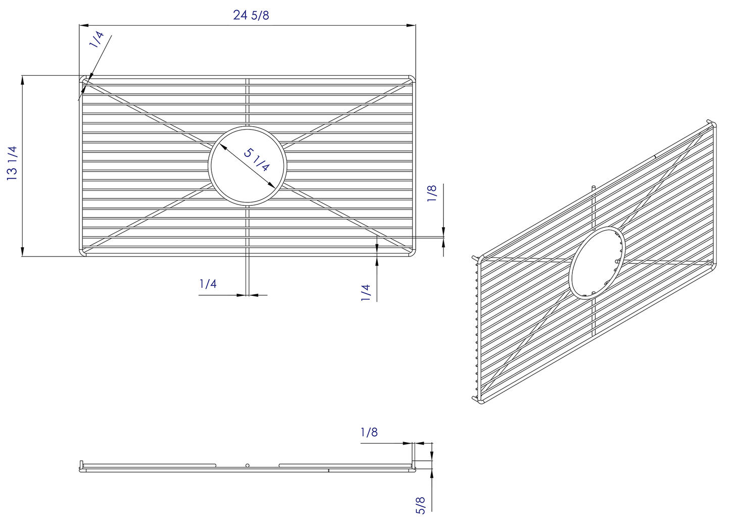 ALFI brand  ABGR3018 Stainless steel kitchen sink grid for AB3018SB, AB3018ARCH, AB3018UM